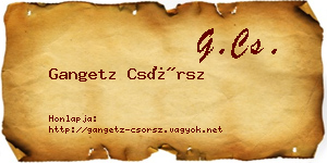 Gangetz Csörsz névjegykártya